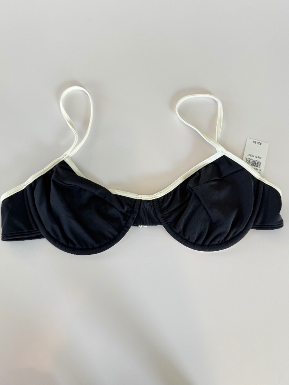 PacSun Swim Black Contrast-Trim Underwire Bikini Top Medium NWT